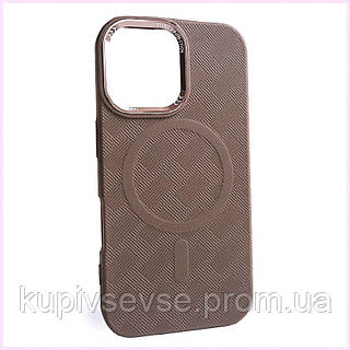 Чехол Textured Case with MagSafe для Apple iPhone 16 Brown 332X45MM71