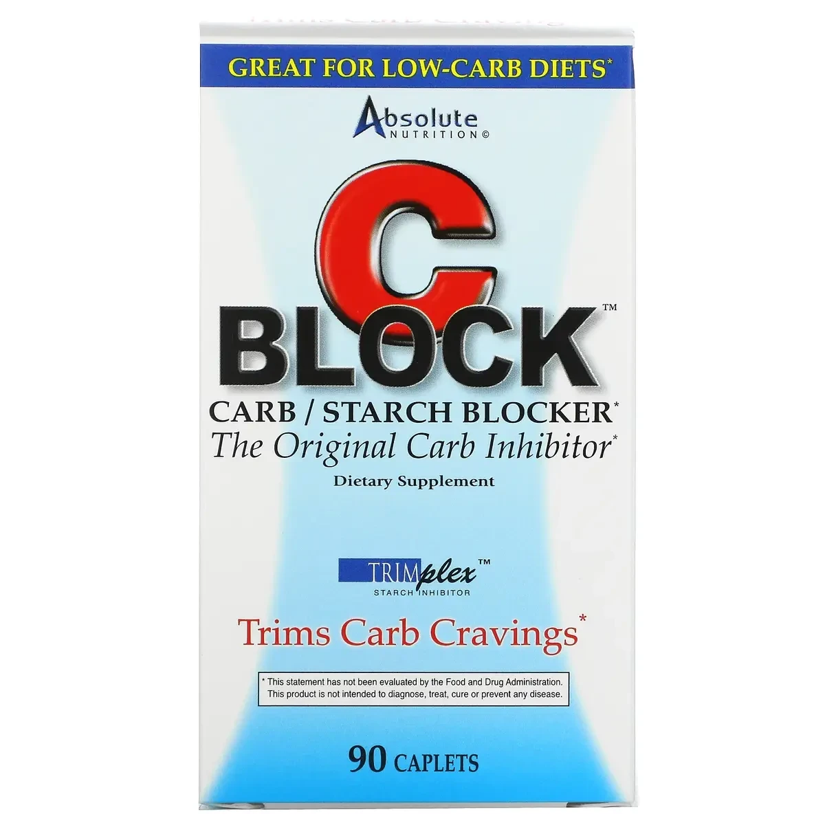 C Block, блокировщик крахмала и углеводов, Absolute Nutrition, 90 капсул, фото 1