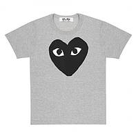 Сіра футболка | сomme des garcons black heart logo
