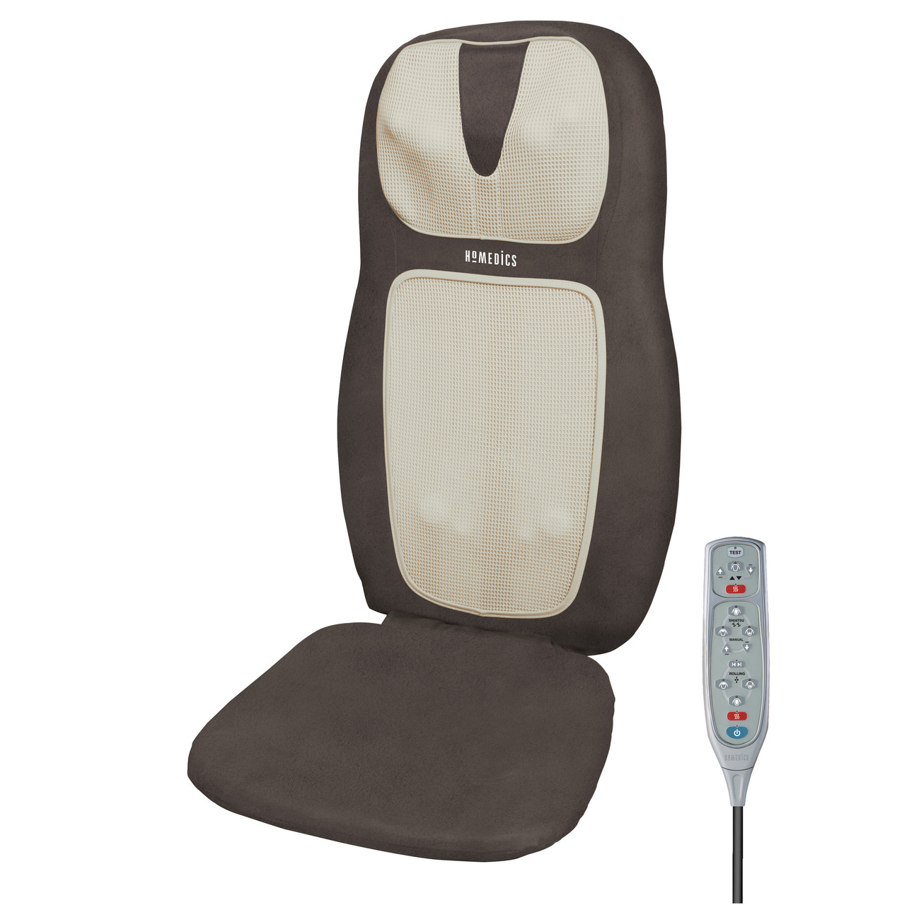 Масажна накидка HoMedics Shiatsu 2in1 з роздільним прогрівом спини та шиї, 3D масажем шийного відділу, чохлом