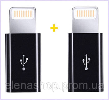 Адаптер XoKo AC-030 micro USB Lightning F/M 2шт Black, 870B2845B