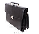 Шкіряний чоловічий портфель 3512 чорний, фото 2