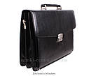 Шкіряний чоловічий портфель 3512 чорний, фото 3