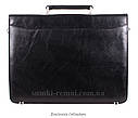 Шкіряний чоловічий портфель 3512 чорний, фото 4