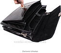 Шкіряний чоловічий портфель 3512 чорний, фото 7