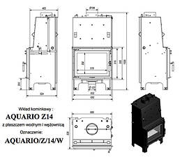 Каминна топка з водяним контуром KRATKI AQUARIO Z14 + змійовик, фото 4