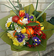 Веган -букет "весняні квіти плюс фрукти" Запоріжжя