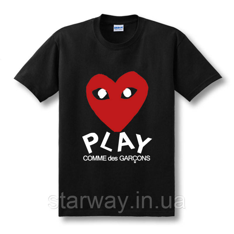 Стильна футболка | comme des garcons play | heart red logo