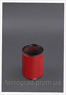 Стакан для ручок у шкіряному чохлі червоний краст BlankNote, 8132PE765