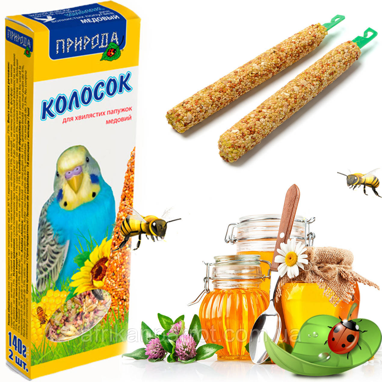 Корм і ласощі для хвилястих папуг «Медовий»
