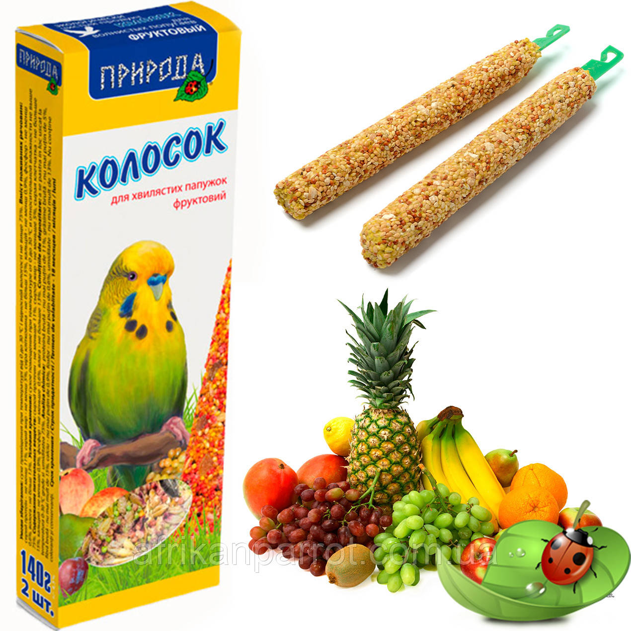 Корм і ласощі для хвилястих папуг «Фруктовий»
