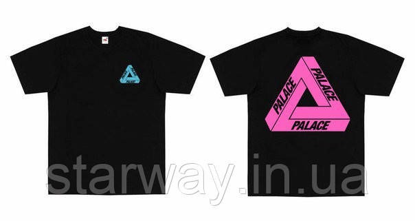 Чорна чоловіча футболка принт palace