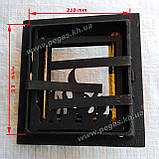 Дверцята чавунні з жаростійким склом (точкова + зольна), фото 2