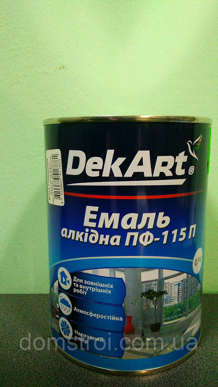 Емаль алкідна ПФ-115 шоколадна 0,9 кг ТМ "DekArt"