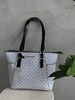 Сумка Michael Kors Charlotte Top Zip Tote Shoulder Bag білий Є