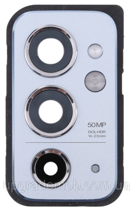 Скло камери OnePlus 9RT з рамкою сріблястого кольору Nano Silver, фото 1