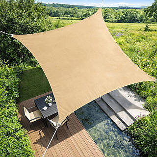 Тент для навісу 3х4 м з оксфорду бежевий BritGarden. Тінь 95%. Водонепроникний тент від дощу та сонця /Svart/