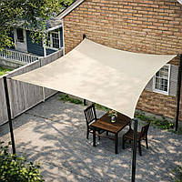 Тент-вітрило тіньове 4х5 м з оксфорду бежевий BritGarden. Тінь 95%. Тент для навісу, тент від сонця й дощу /Svart/