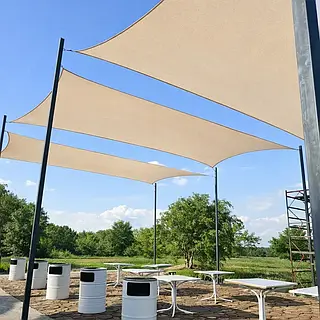 Тент-вітрило тіньове 3х6 м з сітки молоко BritGarden. Тінь 90%. Тент для навісу, тент від сонця /Svart/