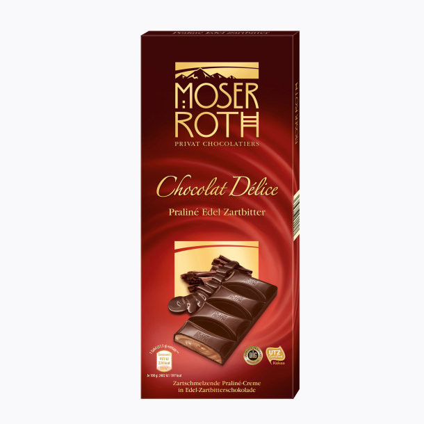 Шоколад черный Moser Roth Chocolate Delice dark chocolate creme с шоколадным кремом, 187,5 гр. - фото 1 - id-p504719828