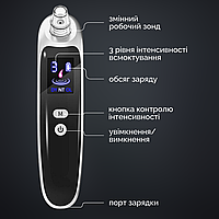 Очиститель пор для лица, профессиональный удалитель угрей, вакуум для удаления черных точек Hechpro (IF675)