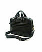 Сумка ділова з натуральної шкіри для ноутбука і документів чорного кольору, фото 2