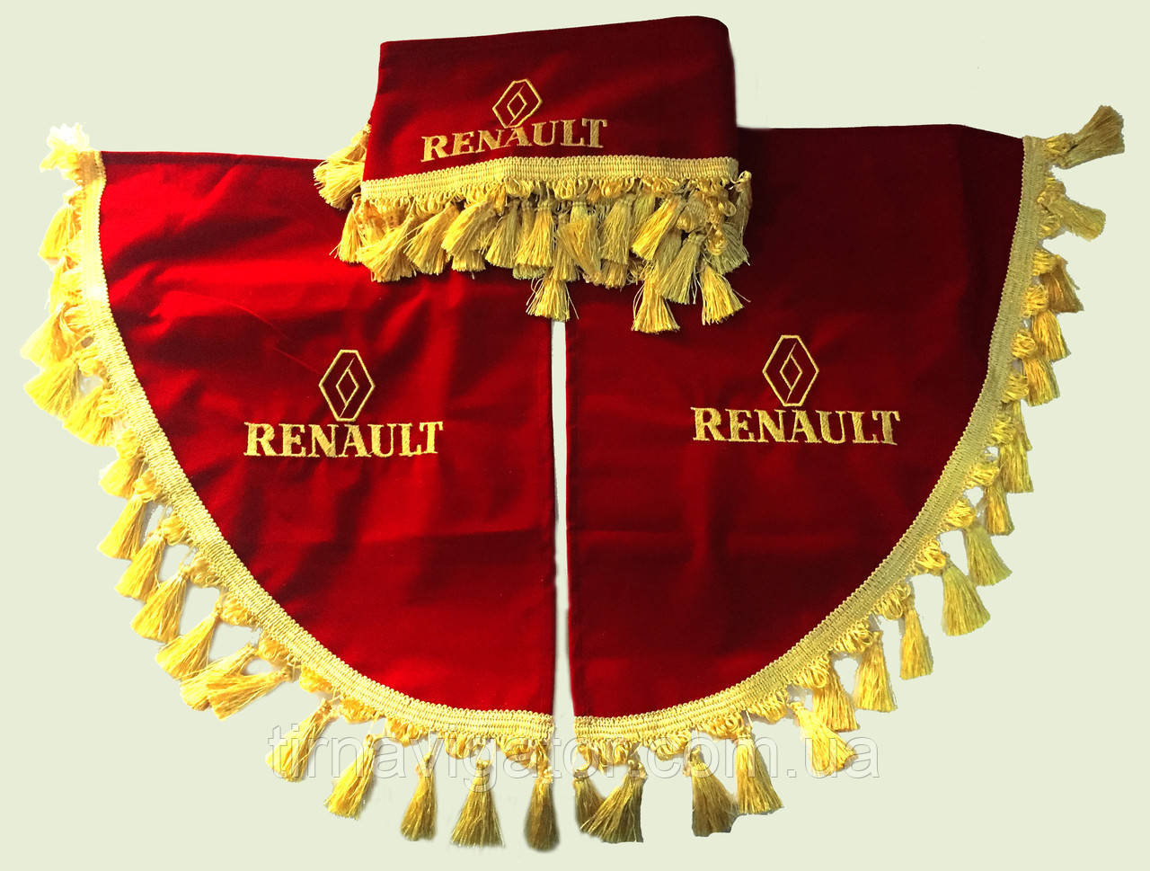 Шторка на лобове скло з куточками RENAULT червона