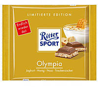 Шоколад Ritter Sport OLYMPIA (ЙОГУРТ, МЕД, ОРЕХ) Германия 100г