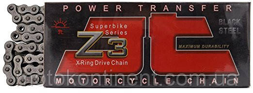 Мото цепь 525 112 звеньев JT JTC525Z3 сальник X-Ring стальная