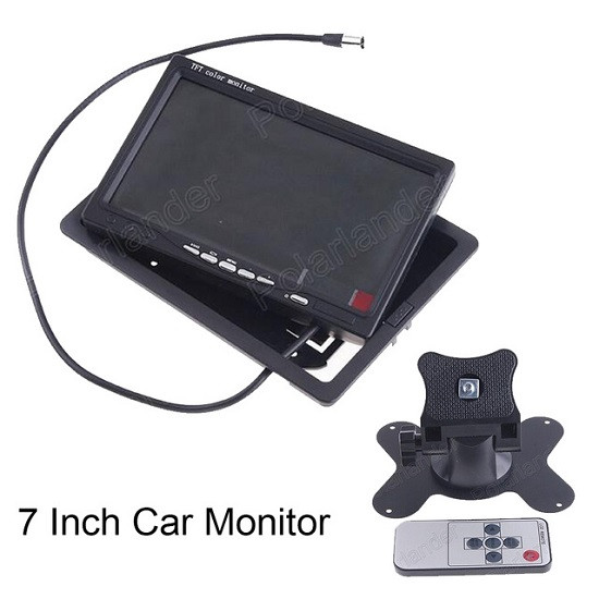 Монітор для камери заднього виду 7 TFT LED + USB вихід MP3/5 FM/BT AV1/2+рамаку в підголовник, фото 1