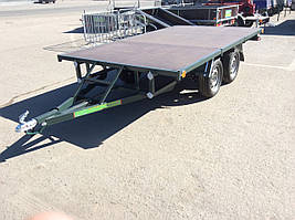 Причіп майданчик без бортів 4,6 м х 1,8 м. Без гальм.