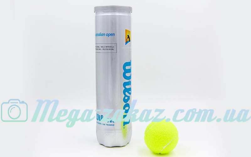 Мяч для большого тенниса Wilson Australian Open T1130: 4 мяча в вакуумной упаковке - фото 2 - id-p505058212