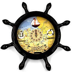 Настінний годинник штурвал у морському стилі HB014D
