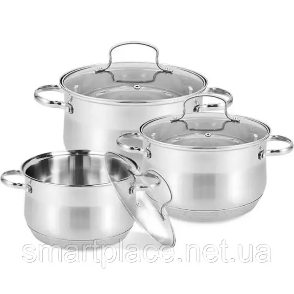 Набор кастрюль Maestro MR-3512-6M Stainless Steel, фото 1