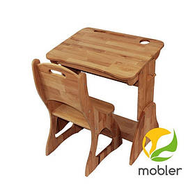 Парта дитяча дерев'яна 70х50 з бука-трансформер