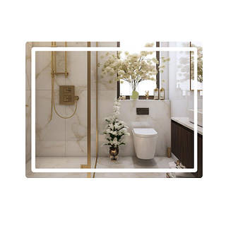 Зеркало Qtap Mideya MI1) 1200х800 с LED-подсветкой Touch, с антизапотеванием, диммером, рег. яркости QT2078F12080