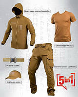 Літній еластичний тактичний костюм койот, військовий комплект койот літо,армійська форма (полегшена)