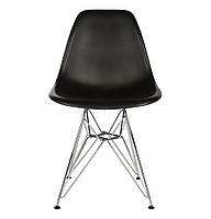 Стул Тауэр Eames DSR Chair черный пластик, хромированные ноги, дизайн Charles & Ray Eames, фото 5