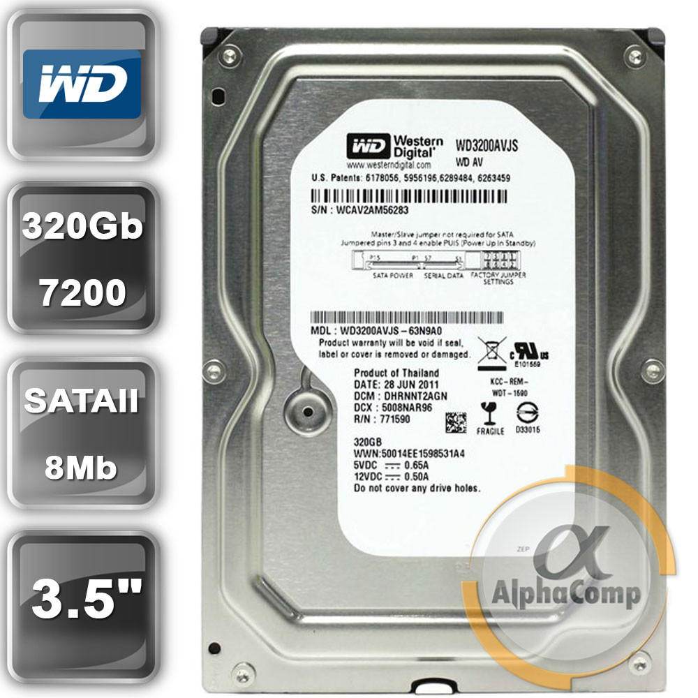 Жорсткий диск 3.5" 320 Gb WD WD3200AVJS (7200/8Mb/SATAII) БУ