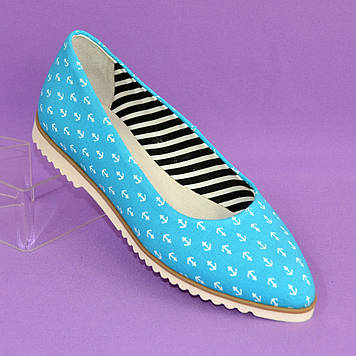 Женские текстильные туфли-балетки с заостренным носком. 37 размер