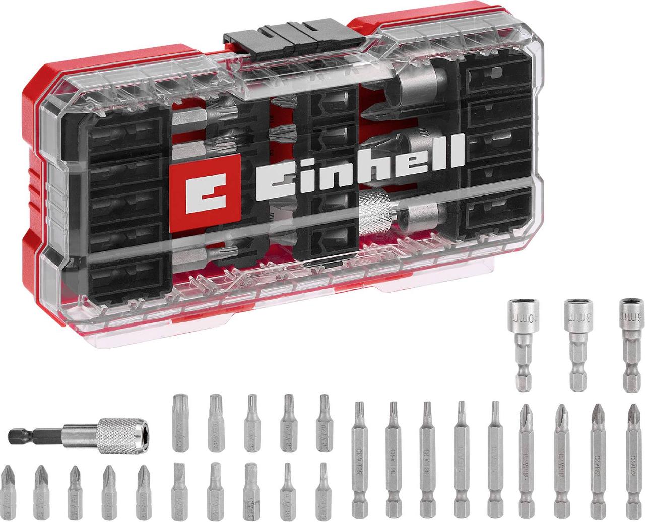 Набор бит Einhell S-CASE 28tlg LS 108613, 1 комплект, 1/4" (6,3 мм), PZ, PH, плоские, шестигранные, TX, фото 1
