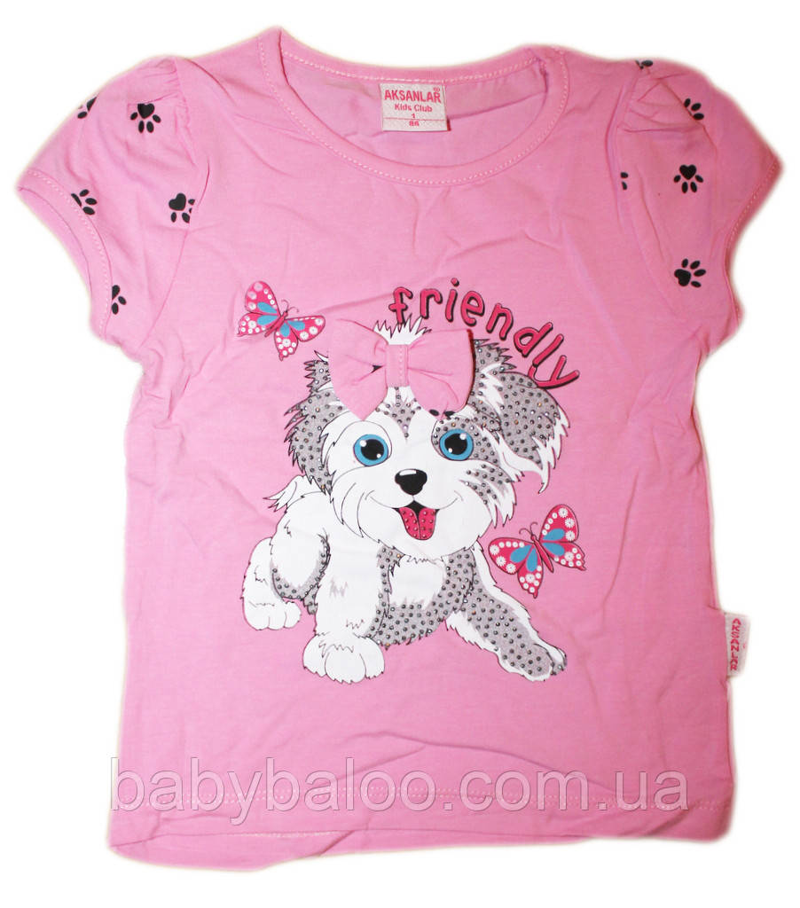 Детская футболка Собачка с бантиком (от 1 до 4 лет) - фото 1 - id-p21384980