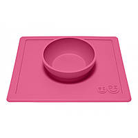 EZPZ - Силиконовая тарелка Happy Bowl, цвет pink