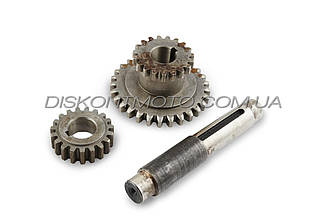 Вал вторинний у зборі коробки КПП мотоблока 175N / 180N (Z1-29 Z2-19, Z3-19, 7/9Hp) DIGGER