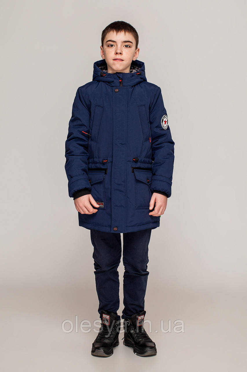 Стильная демисезонная куртка Парка Эштон на мальчика Размеры 128 Цвет джинс - фото 1 - id-p617924324
