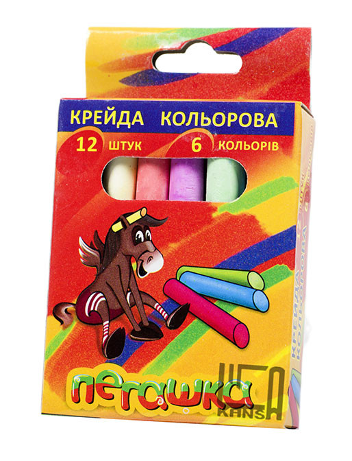 Крейда кольорова 12 кольорів Пегашка JL006C