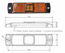 Габарит бічний світлодіодний LED жовтий 130x32