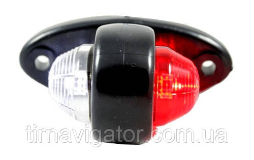 Габарит LED ріжок прямий біло-черовоний (LD465)