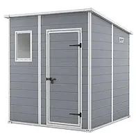 Садовый пластиковый домик Keter Manor Pent 6 x 6 (183см х 185см) 249348 серый-белый