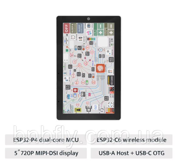 M5Stack Tab5 DevKit без акумулятора — IoT-панель 5” IPS на ESP32-P4 з Wi‑Fi 6 / ZigBee / Thread, фото 1
